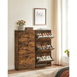 Bobbel Home Shoe cabinet - Storage cabinet- With 3 compartments - Vintage - Brown