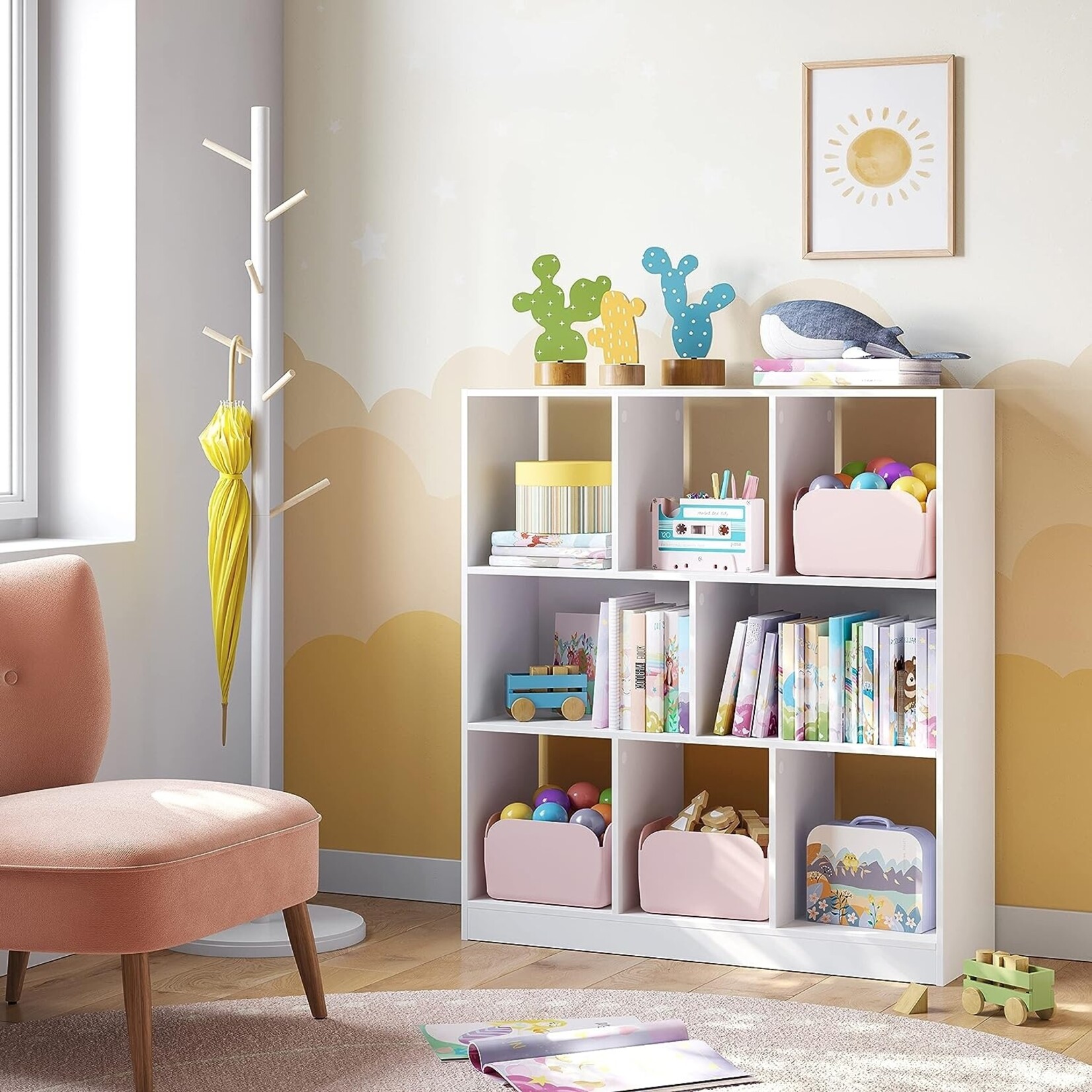 Bobbel Home Parya Home - Boekenkast - Met open vakken - 8 vakken - Wit