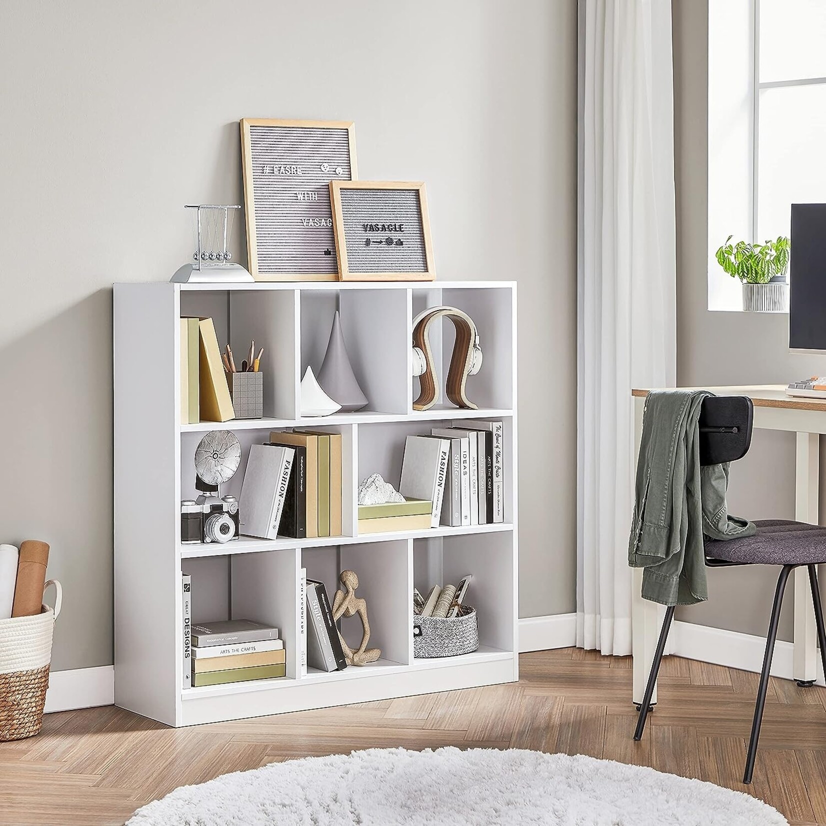 Bobbel Home Parya Home - Bookcase - With open shelves - 8 compartments - White