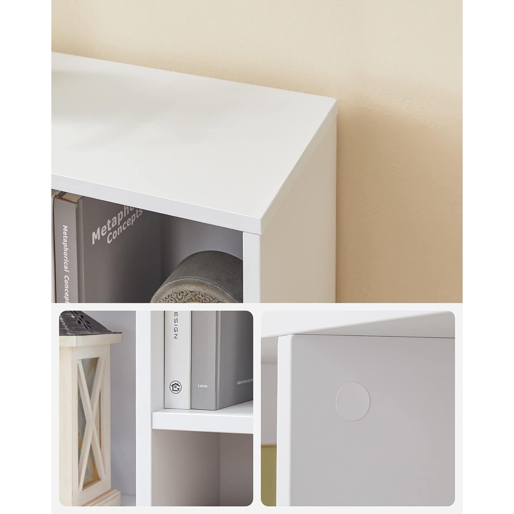 Bobbel Home Parya Home - Bookcase - With open shelves - 8 compartments - White