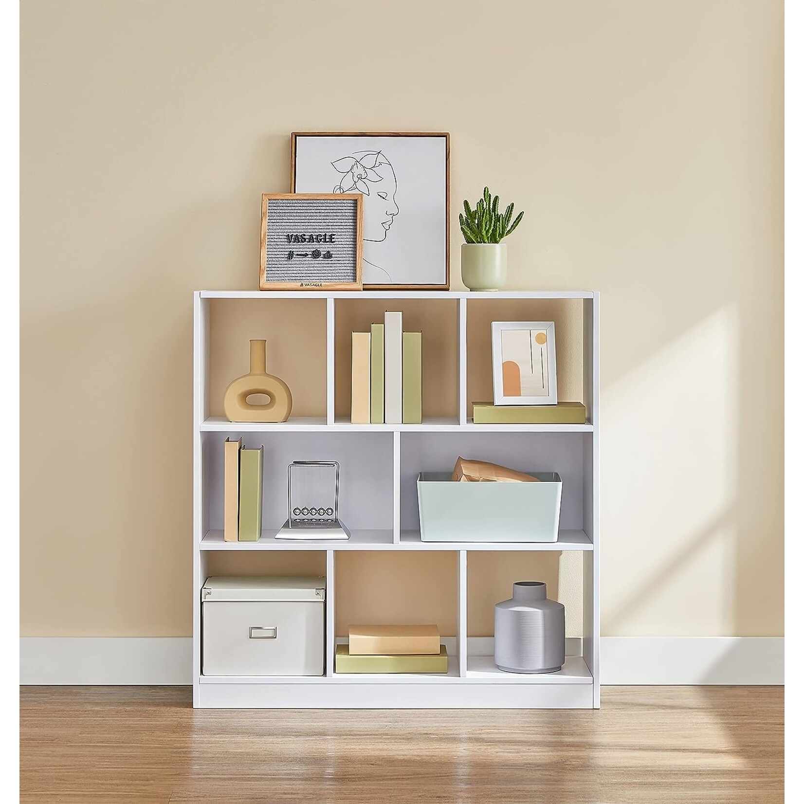 Bobbel Home Parya Home - Boekenkast - Met open vakken - 8 vakken - Wit