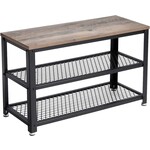 Bobbel Home Shoe rack with 2 shelves - Shoe bench - Industrial design - Grey-Black