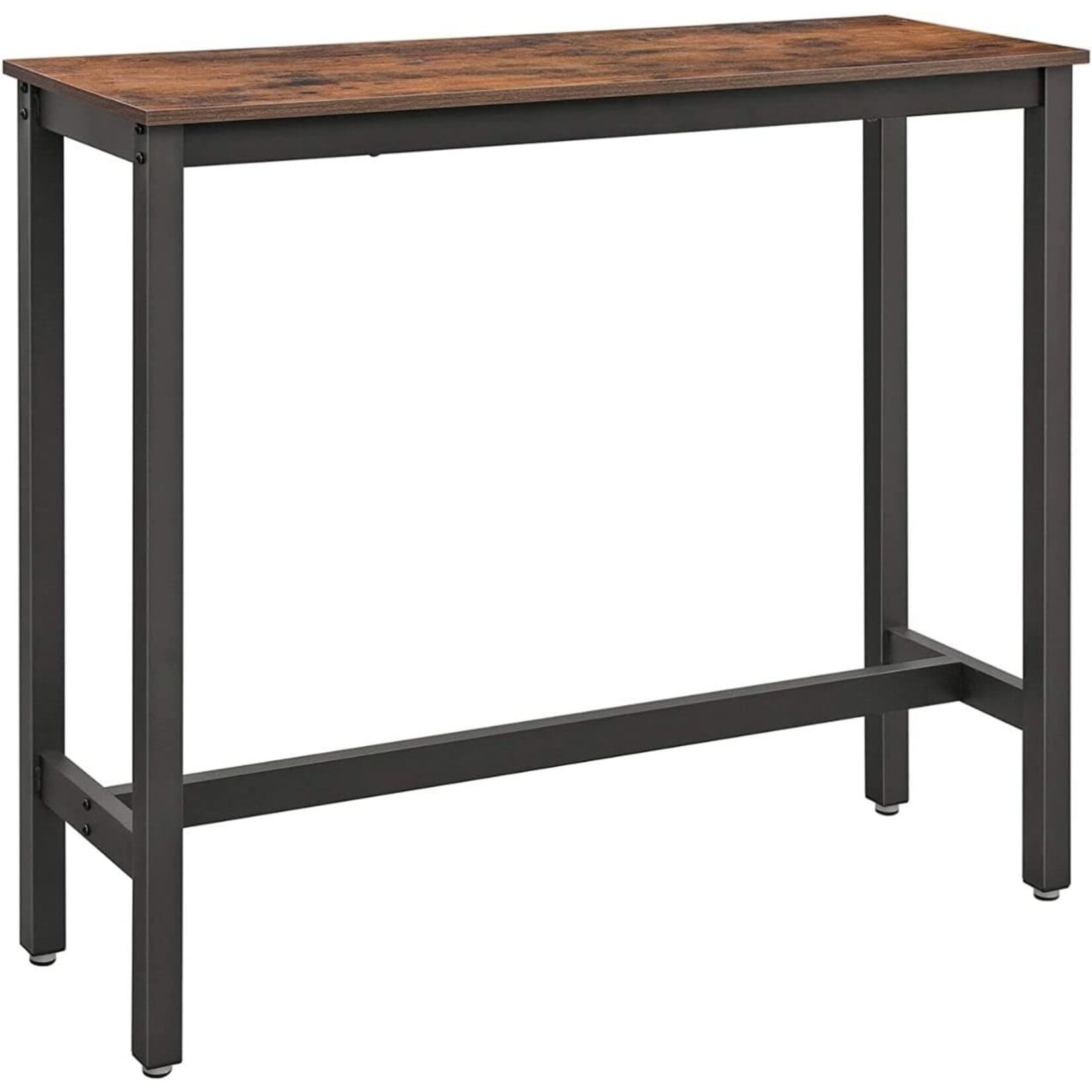 Parya Home - Narrow bar table - Metal frame - Industrial - Vintage - Black/Brown