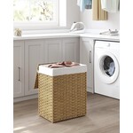 Bobbel Home Handwoven laundry basket - 90L - Synthetic rattan - With lid and handles - Laundry bag removable