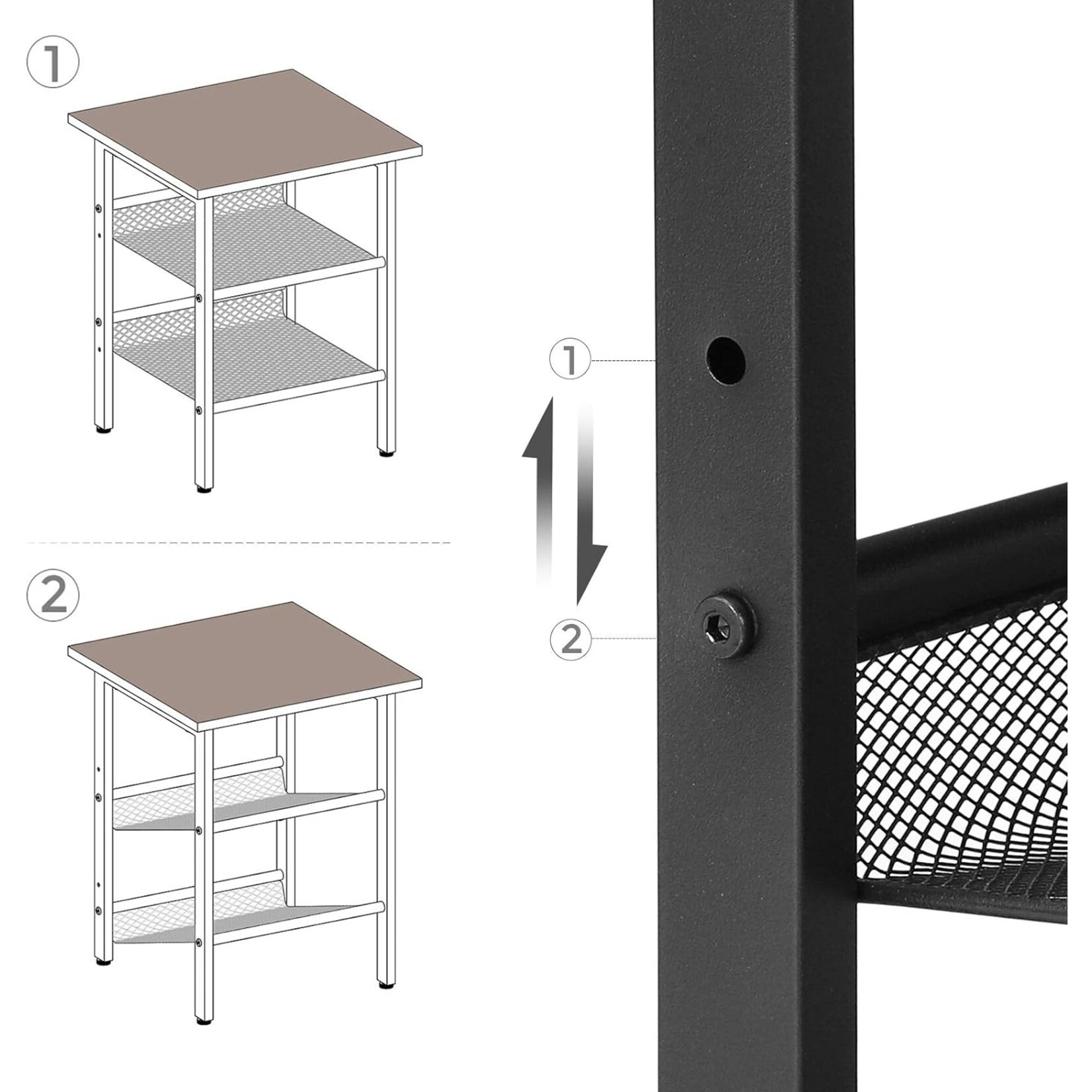 Bobbel Home Parya Home - Side Table - Wood & Metal - 40x40cm - B rown