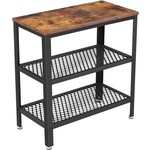 Bobbel Home Deluxe Side Table - With 2 Grills - Vintage - Industrial - Brown