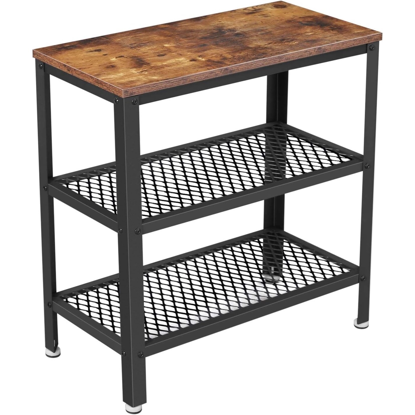 Bobbel Home Deluxe Side Table - With 2 Grills - Vintage - Industrial - Brown