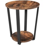 Bobbel Home Dok Home - Round Side Table - Industrial Design - Iron Frame - Brown