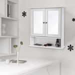 Parya Home - Spiegelkast - Badkamermeubel - 2 Deuren - 1 Plank - Hout - Wit