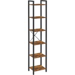 Bobbel Home Bookcase - Storage Rack With 6 Shelves - Open Shelves - Vintage - Brown/Black