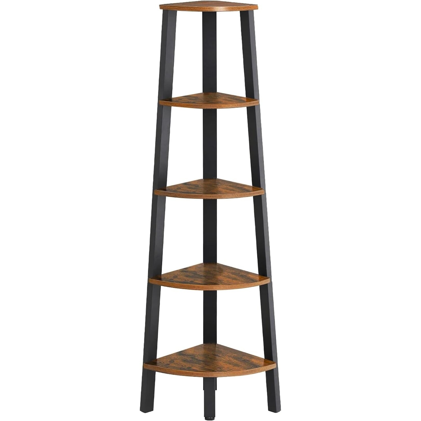 Bobbel Home Wooden Bookcase - 5 Shelves - Metal Frame - Vintage