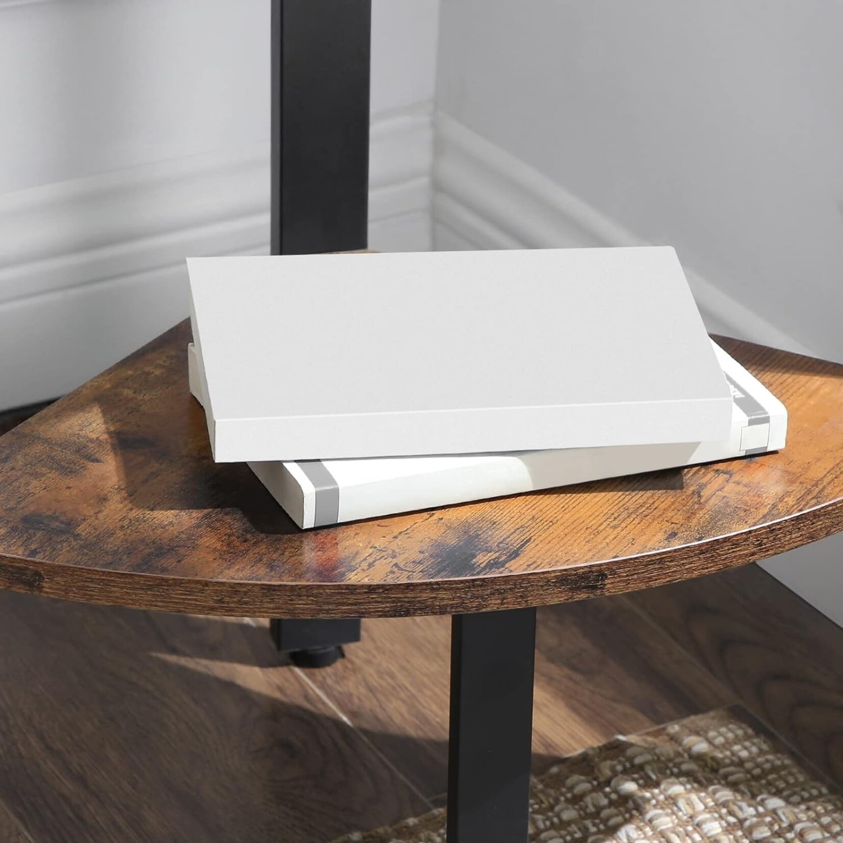 Bobbel Home Houten Boekenkast - 5 Legborden - Metalen Frame - Vintage