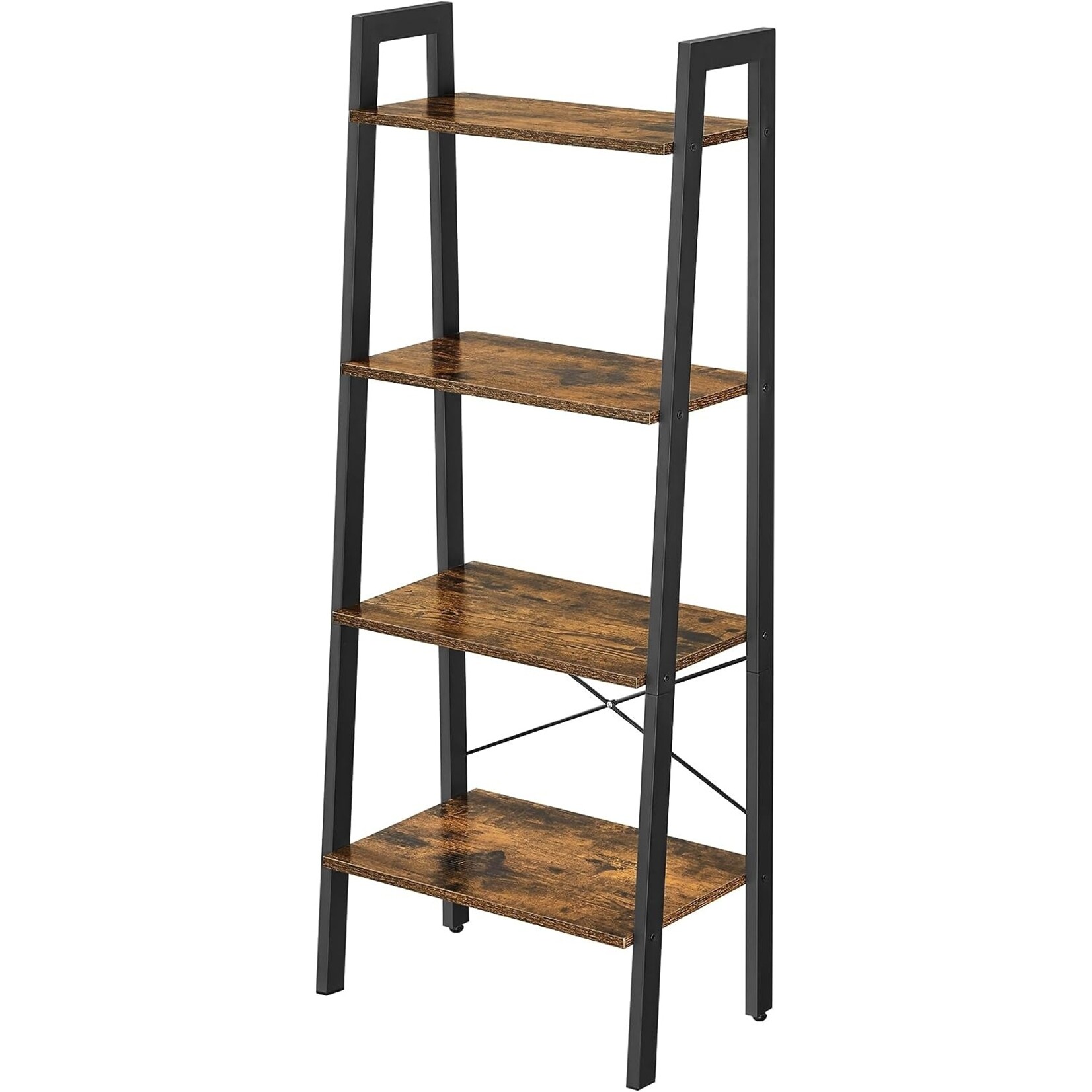 Bobbel Home Bobbel Home - Bookcase - 4 Levels - Steel Frame - Vintage - Black/Brown