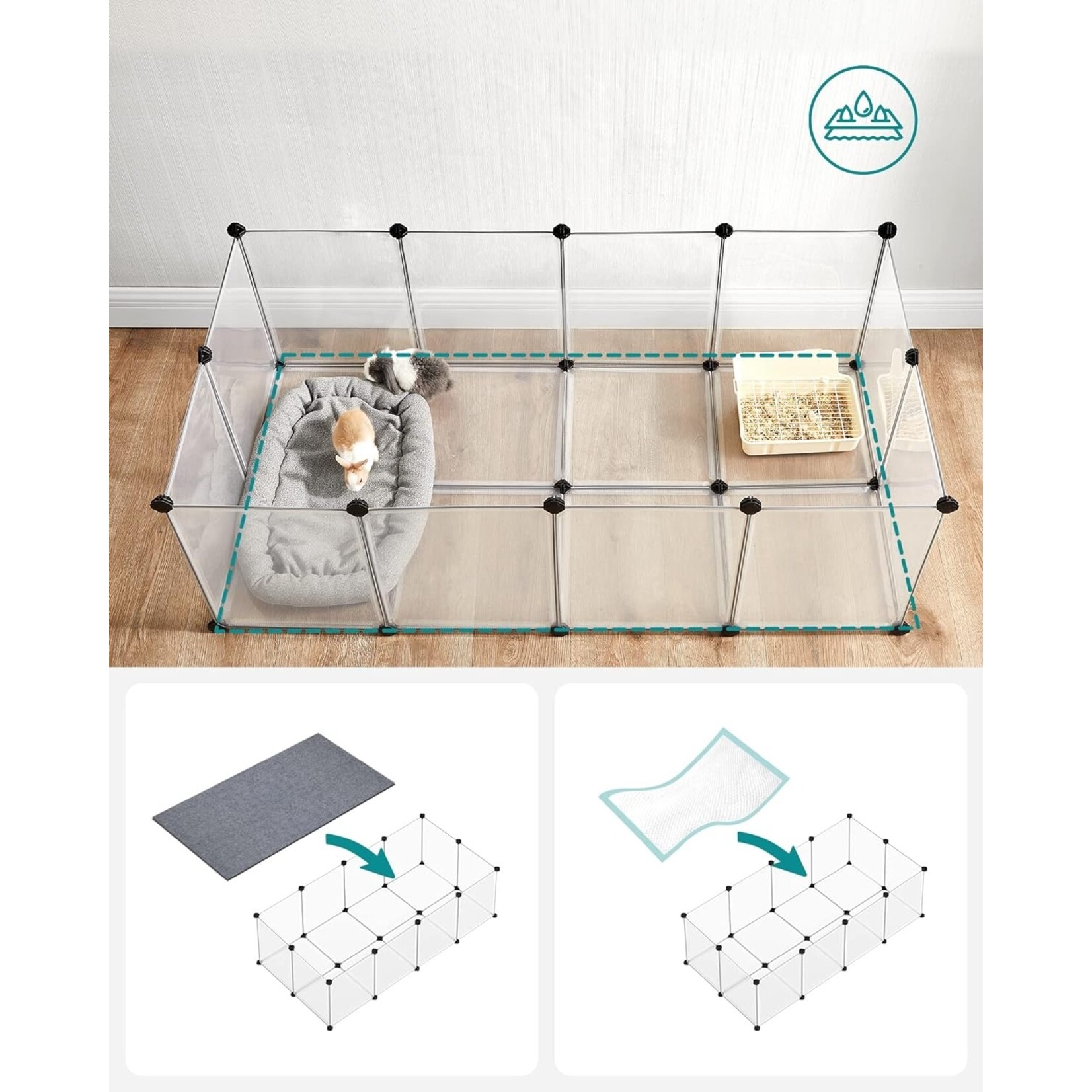 Bobbel Home Dok Pets - Pet Cage - Incl Bottom - 20 panels - For small animals