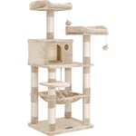 Bobbel Home Bobbel Home - krabpaal - 143 cm - stabiele krabpaal met kattenhuis -Beige