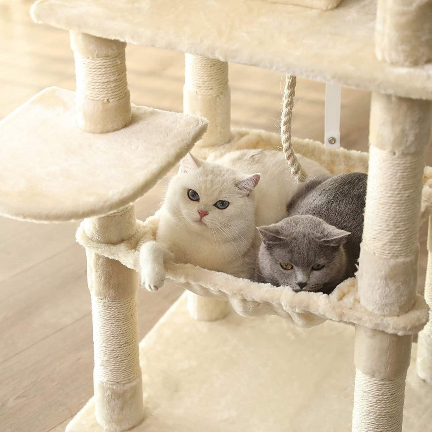 Bobbel Home Bobbel Home - cat tree - 143 cm - stable cat tree with cat house - Beige