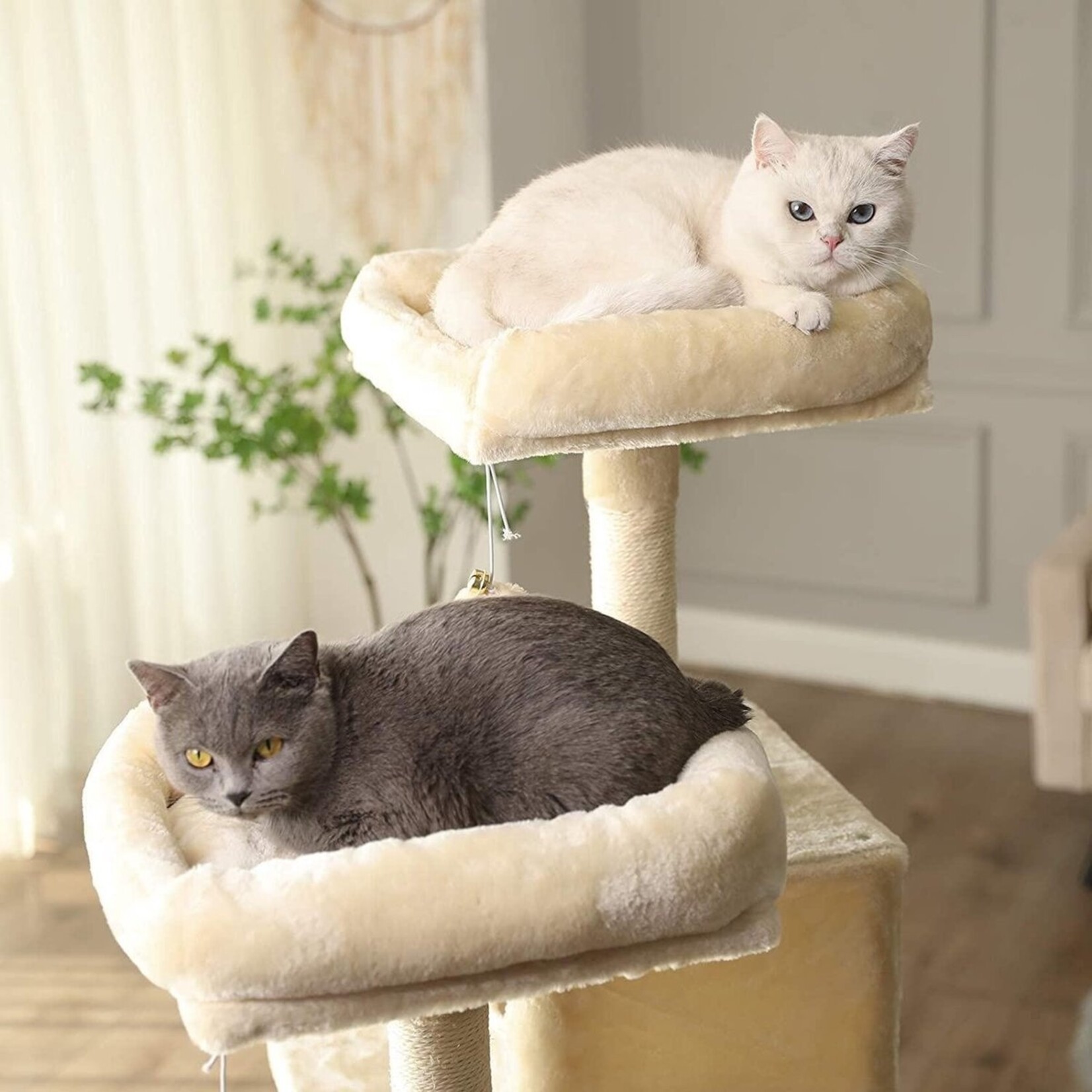 Bobbel Home Bobbel Home - cat tree - 143 cm - stable cat tree with cat house - Beige