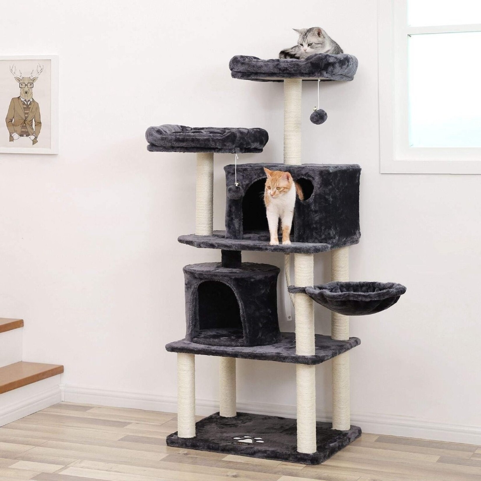Bobbel Home Cat Tree XL 152 CM - Luxury Cat House - Scratch Post - Cats - Cat