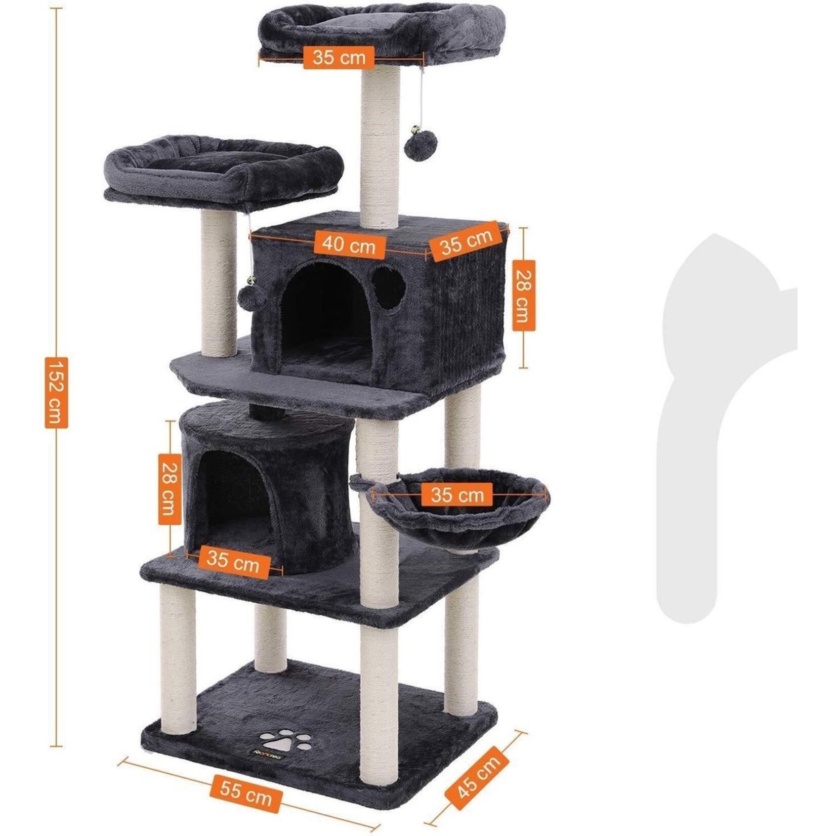 Bobbel Home Cat Tree XL 152 CM - Luxury Cat House - Scratch Post - Cats - Cat