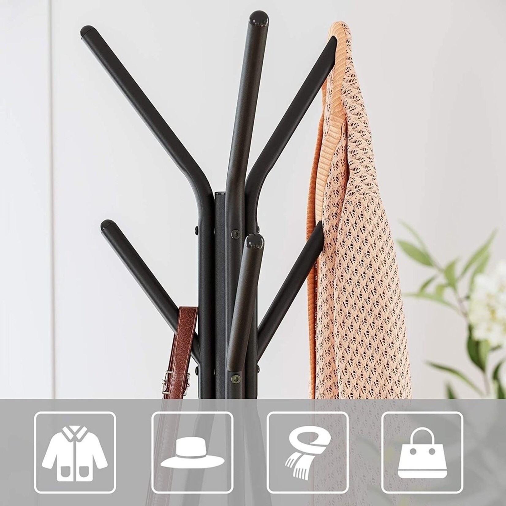 Bobbel Home Parya Home - Black Coat rack - Tree-shaped - 2 shelves - Industrial