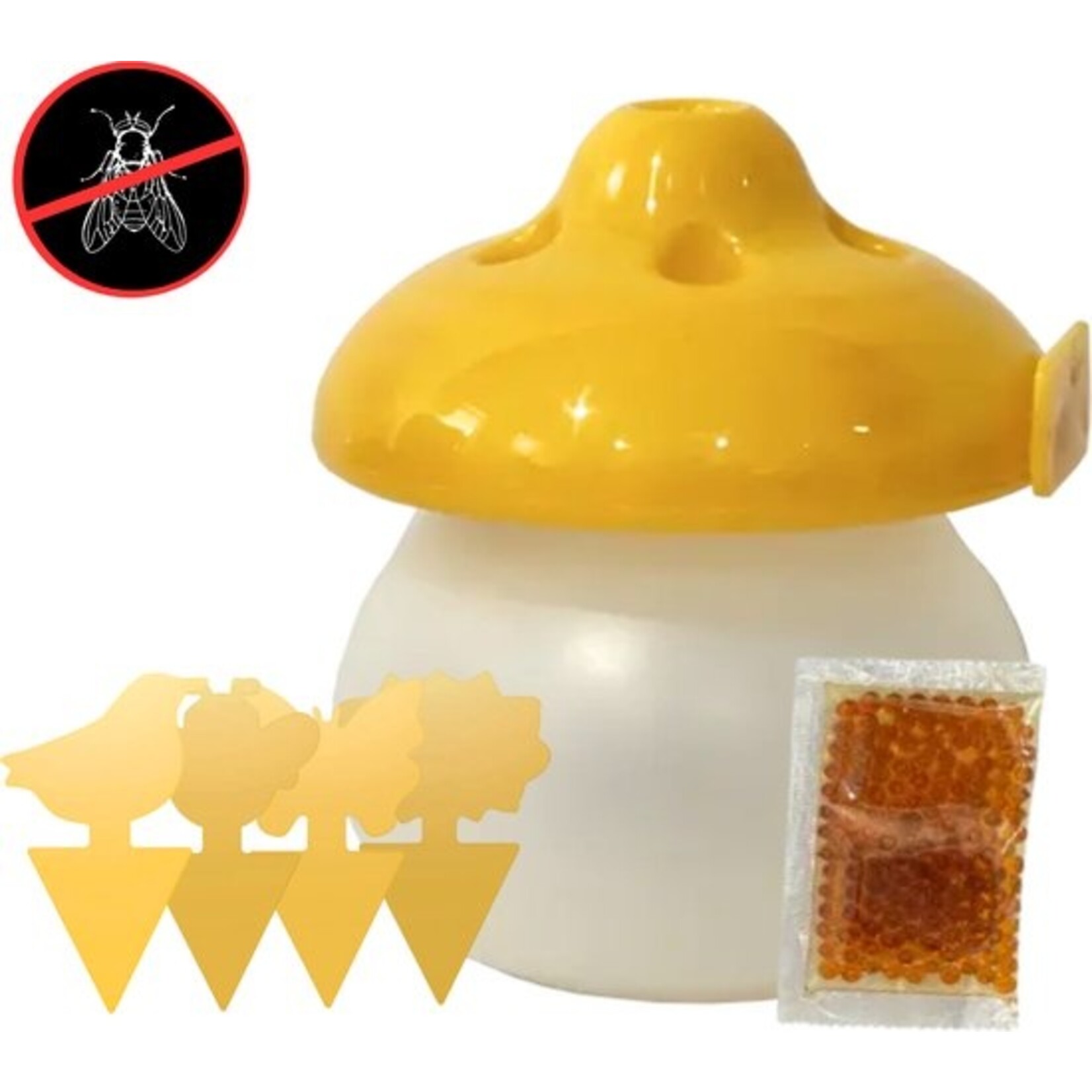 Mourning fly trap - 4x pieces - Pest control - Fly trap - Yellow