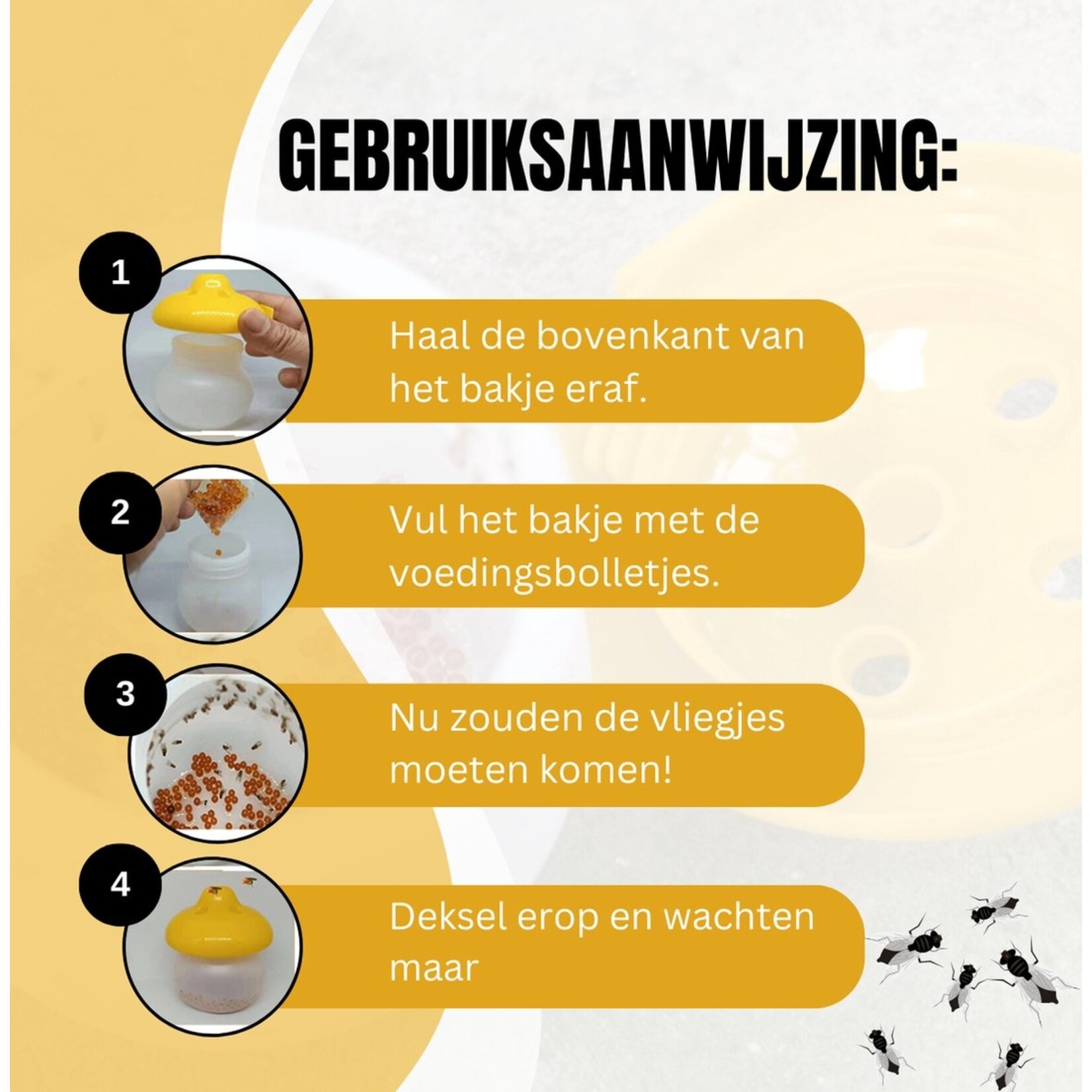 Mourning fly trap - 4x pieces - Pest control - Fly trap - Yellow