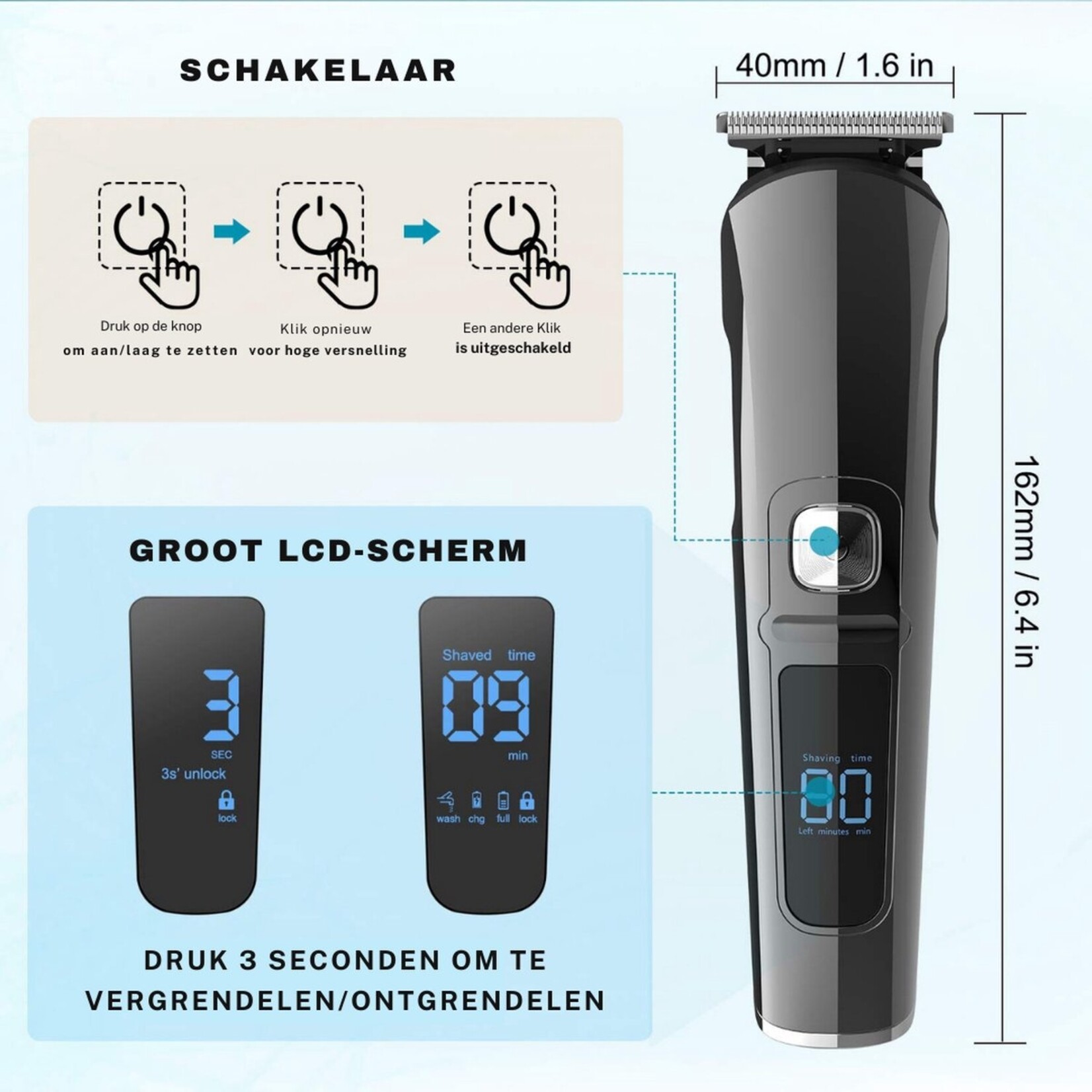 Professional clippers - Bodygroomer - Men - Beard trimmer - Black trimmer