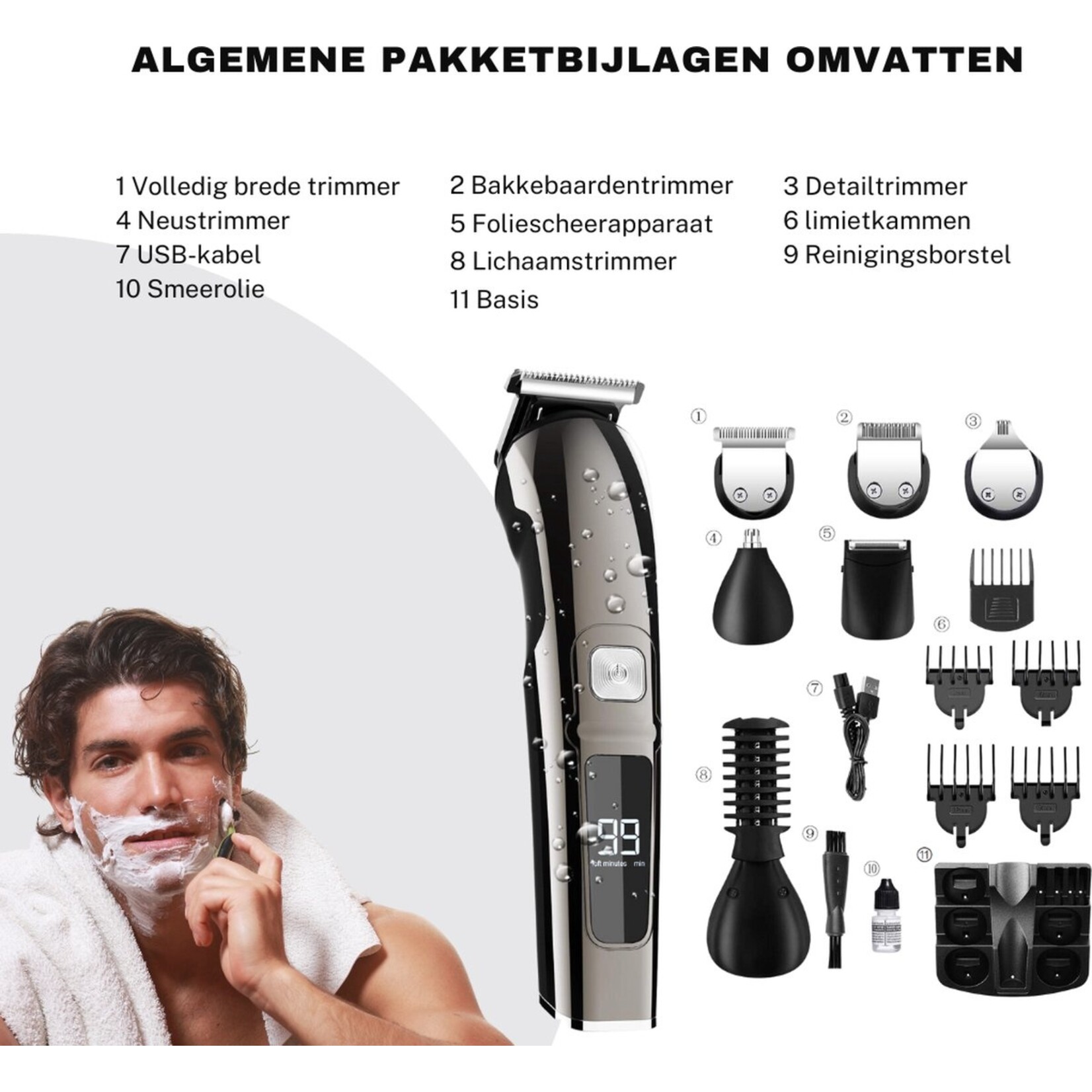 Professional clippers - Bodygroomer - Men - Beard trimmer - Black trimmer