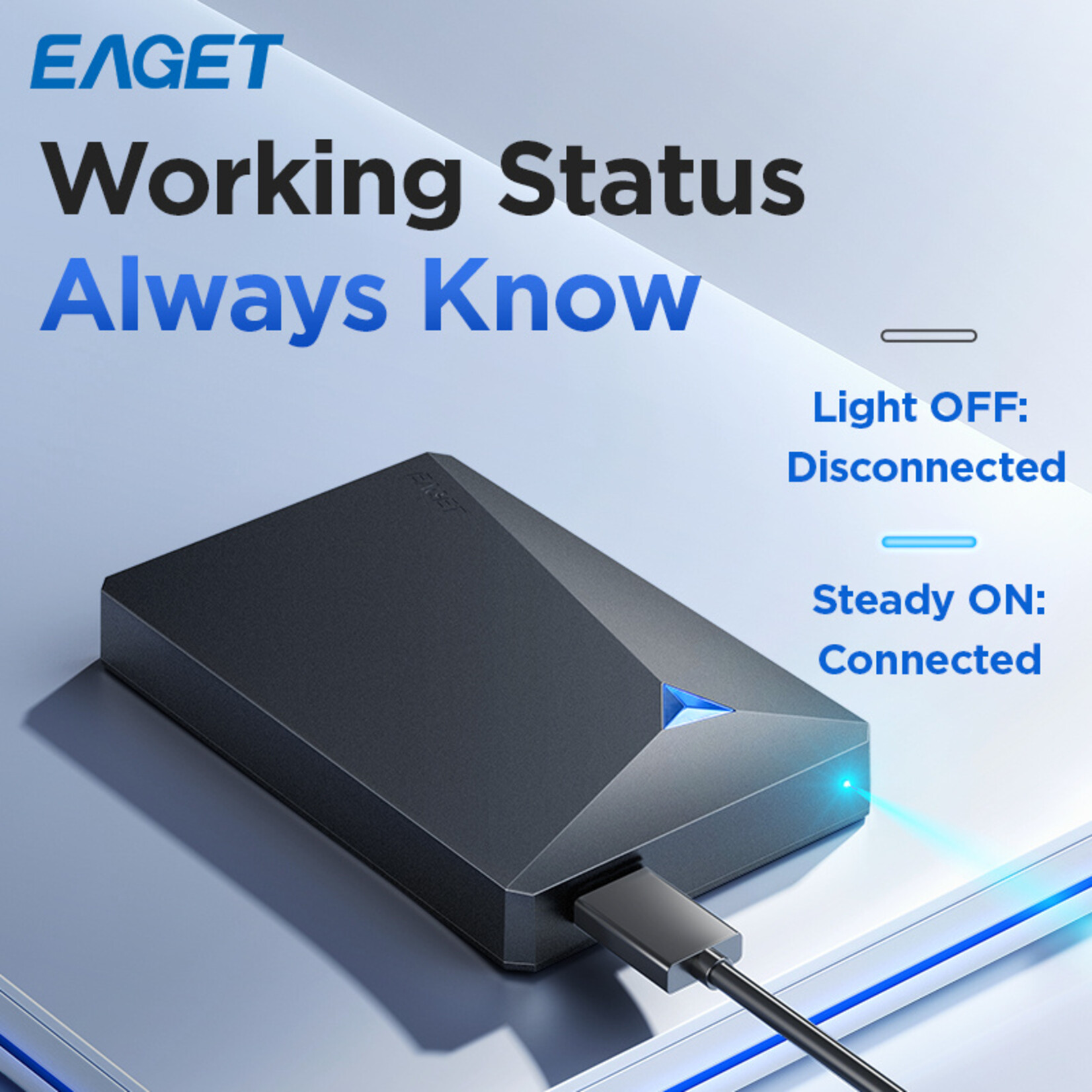 Dutch Wanted Dutch Wanted Eaget Space Portable SSD External Hard Drive - 500GB of Solid State Storage - Plug and play - Portable storage - Storage external PC or laptop - USB 3.2 - Hard drive expansion