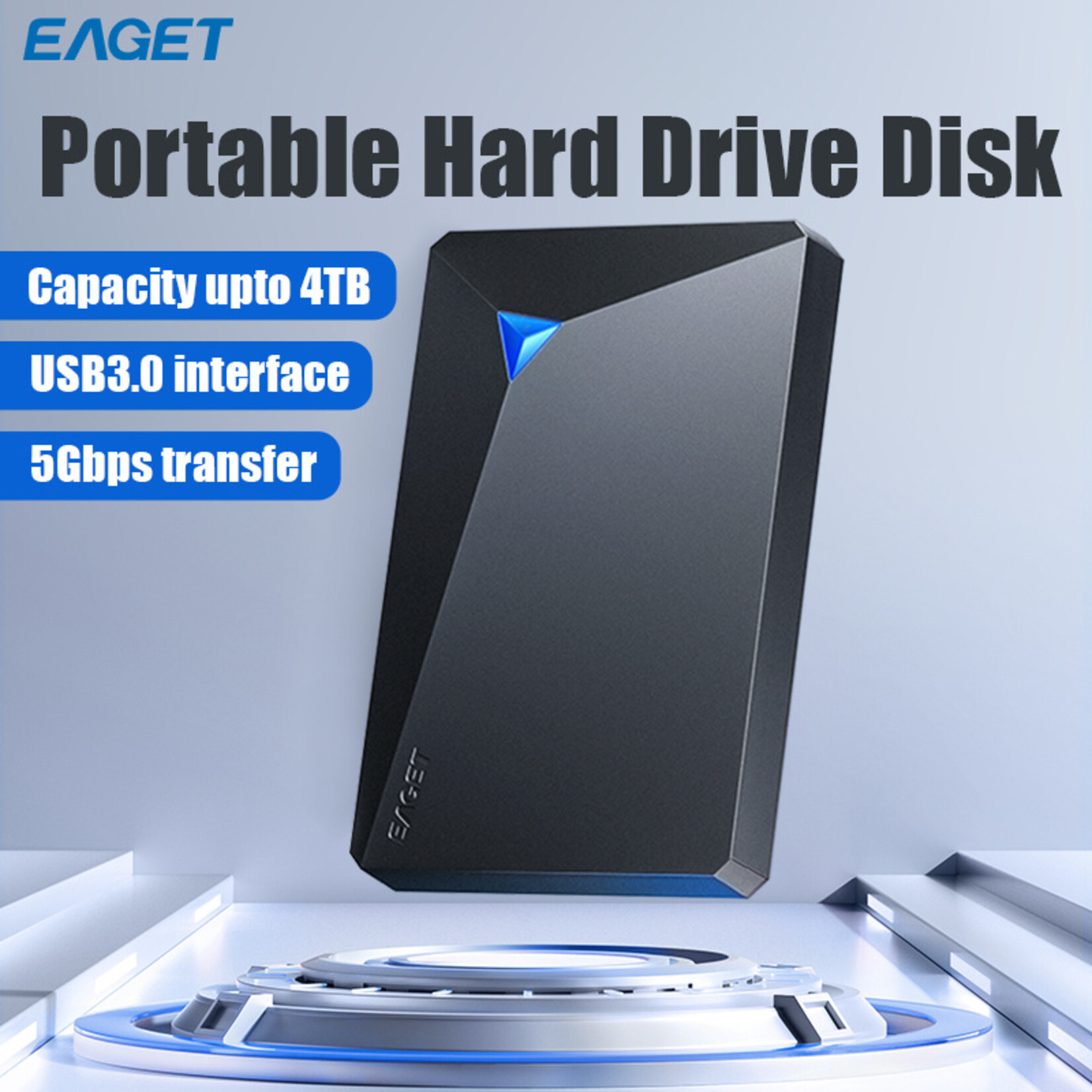 Dutch Wanted Dutch Wanted Eaget Space Portable SSD External Hard Drive - 1000GB of Solid State Storage - Plug and play - Portable storage - Storage external PC or laptop - USB 3.2 - Hard drive expansion