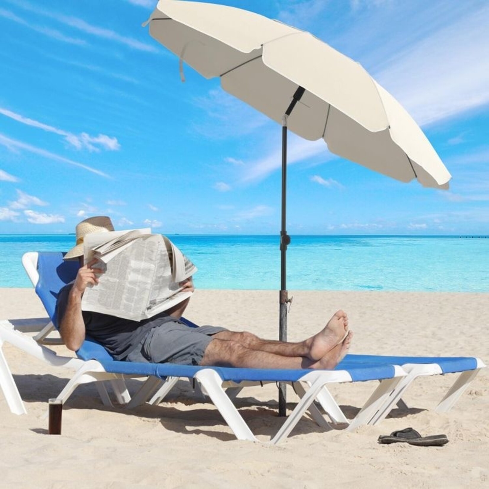 Parya Garden - Beach parasol,  160 cm - UPF 50+ - Blue