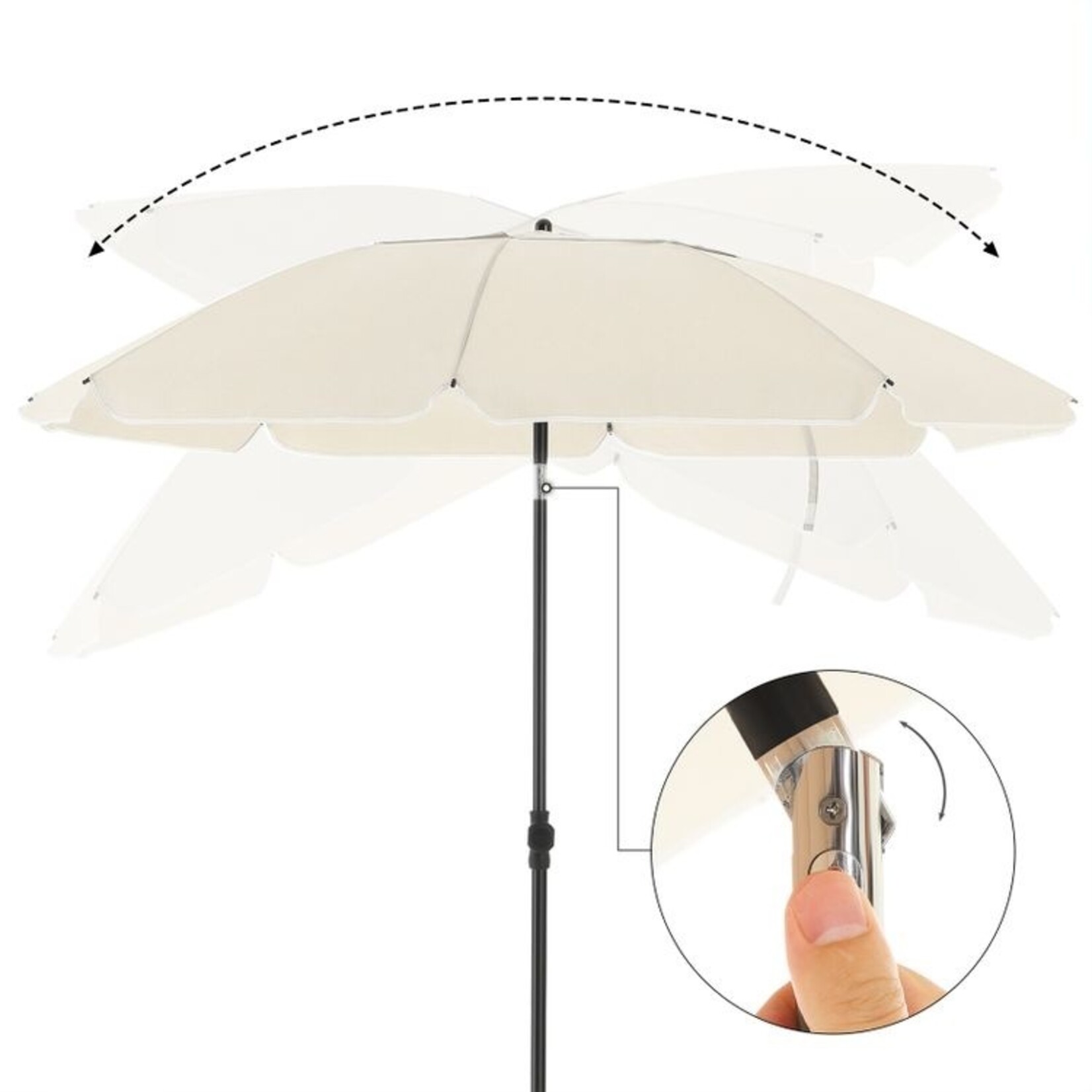 Parya Garden - Strandparasol,  160 cm - UPF 50+ - Blauw