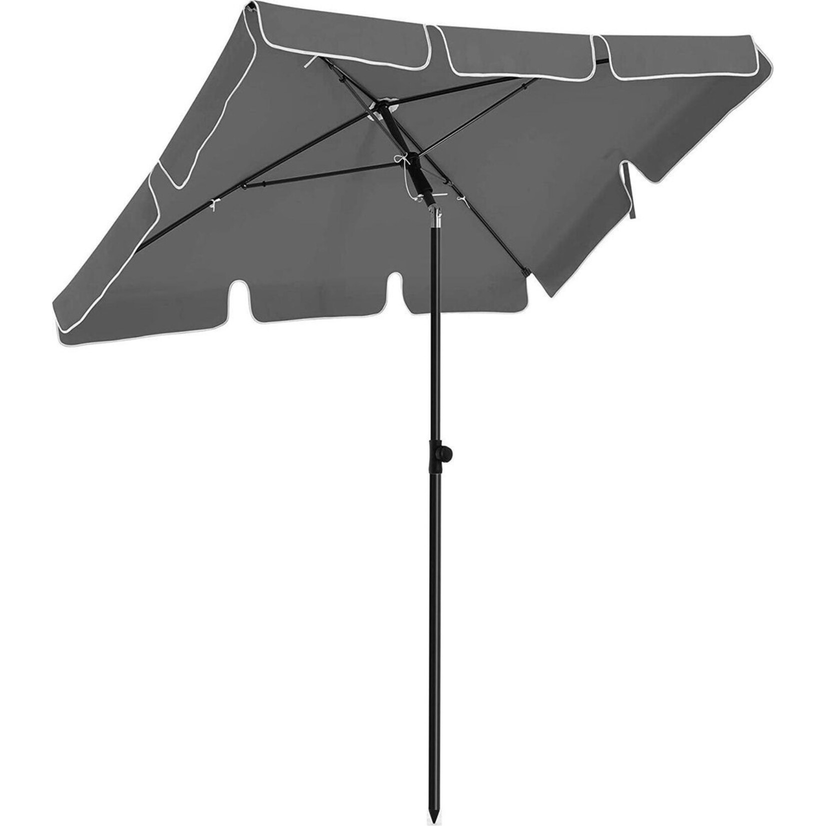 Balkonparasol - Rechthoekig - Kantelbaar - Grijs - 180 x 125 cm