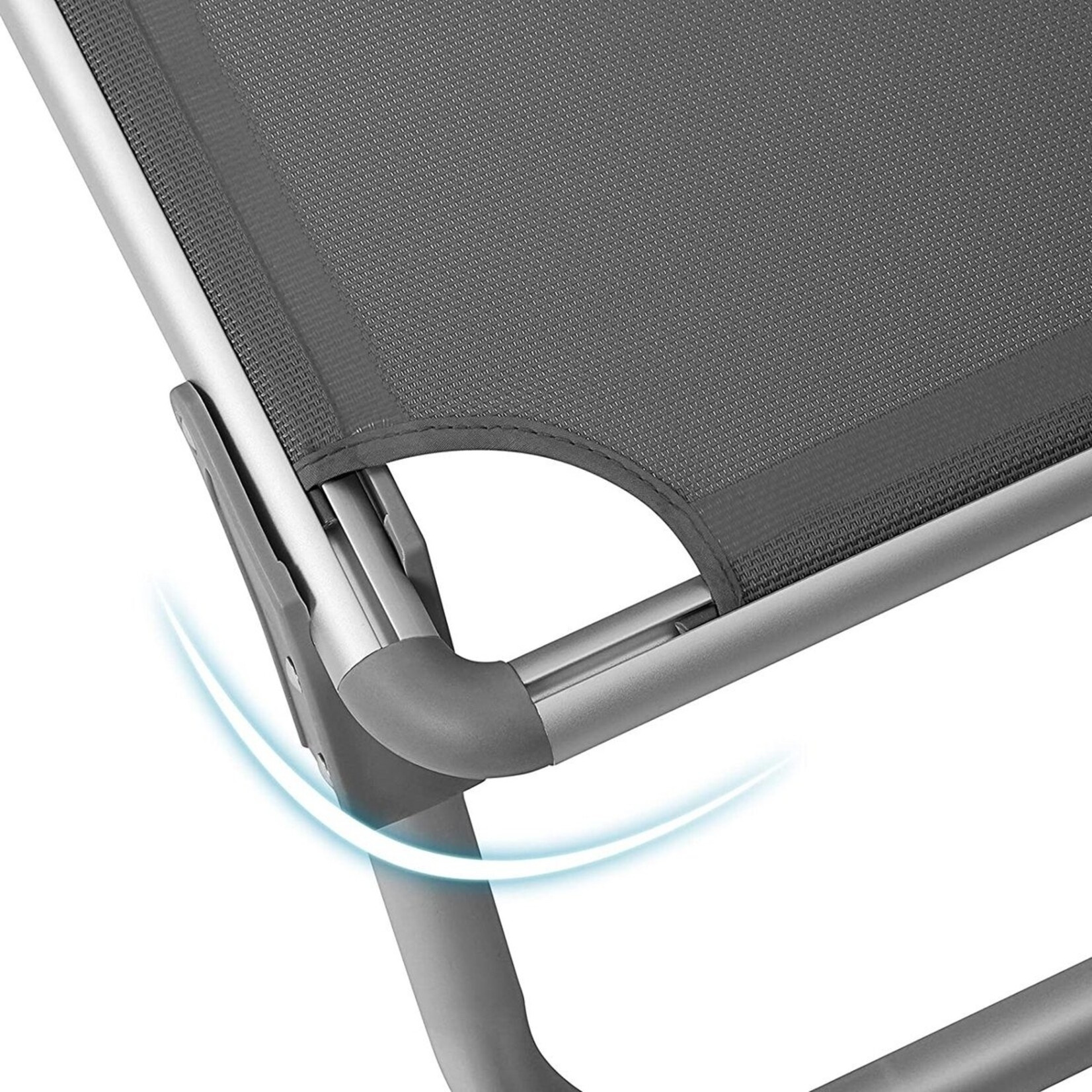 Lounger - folding - 55 x 193 x 31 cm - Gray