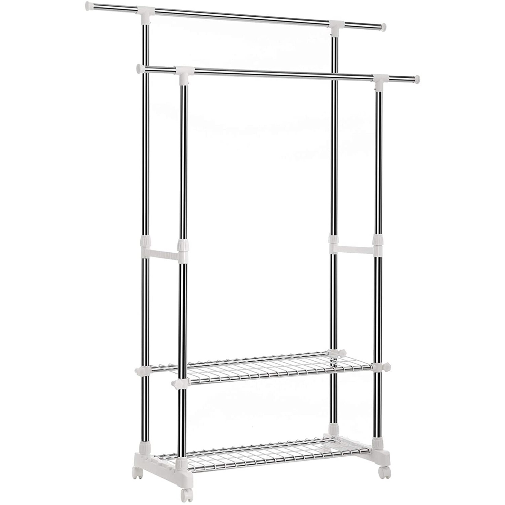 Parya Home Parya Home - Two-piece Clothes Rack - Extendable - Iron Tubes - Gray