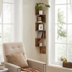 Parya Home Parya Home - Wandplank - zigzag - 5 planken - Bruin