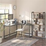 Parya Home Parya desk, L-shaped computer desk with movable monitor mount