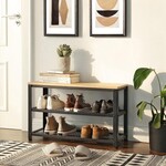 Parya Home - Shoe Rack - Wood & Metal - Black