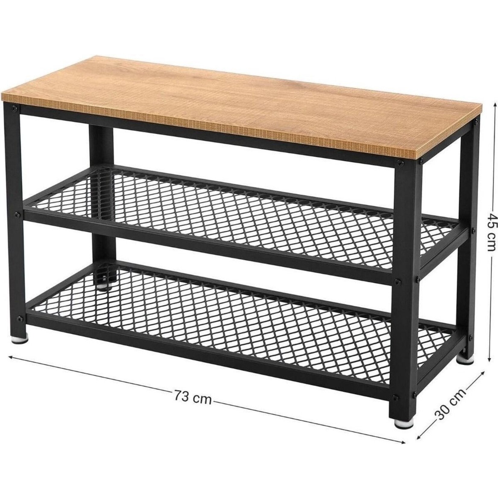 Parya Home - Shoenenrek - Hout & Metaal - Zwart