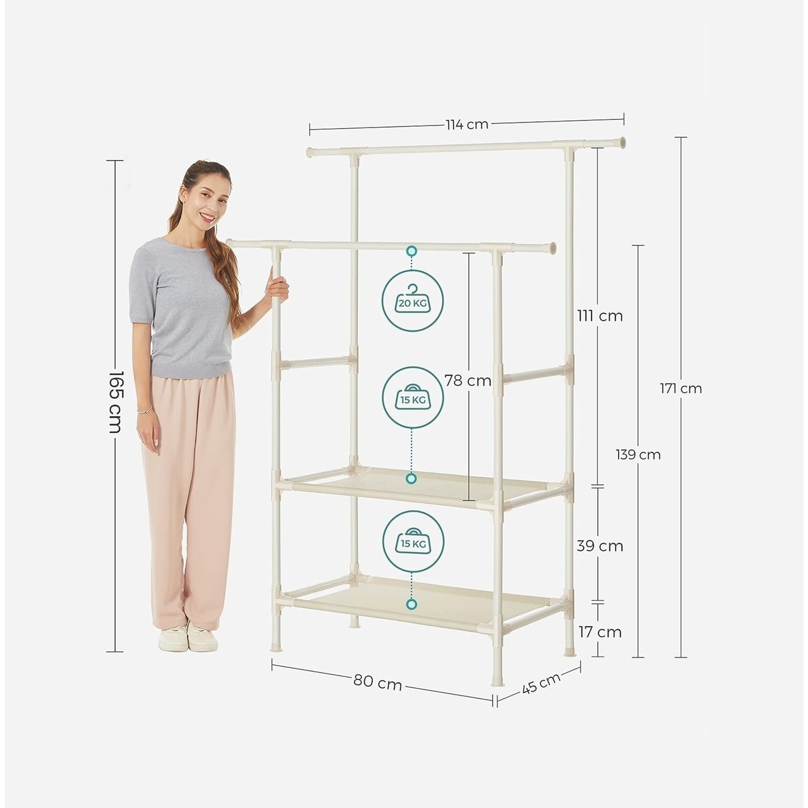 Bobbel Home Bobbel Home - Clothes Rack - Max load 70 kg - white