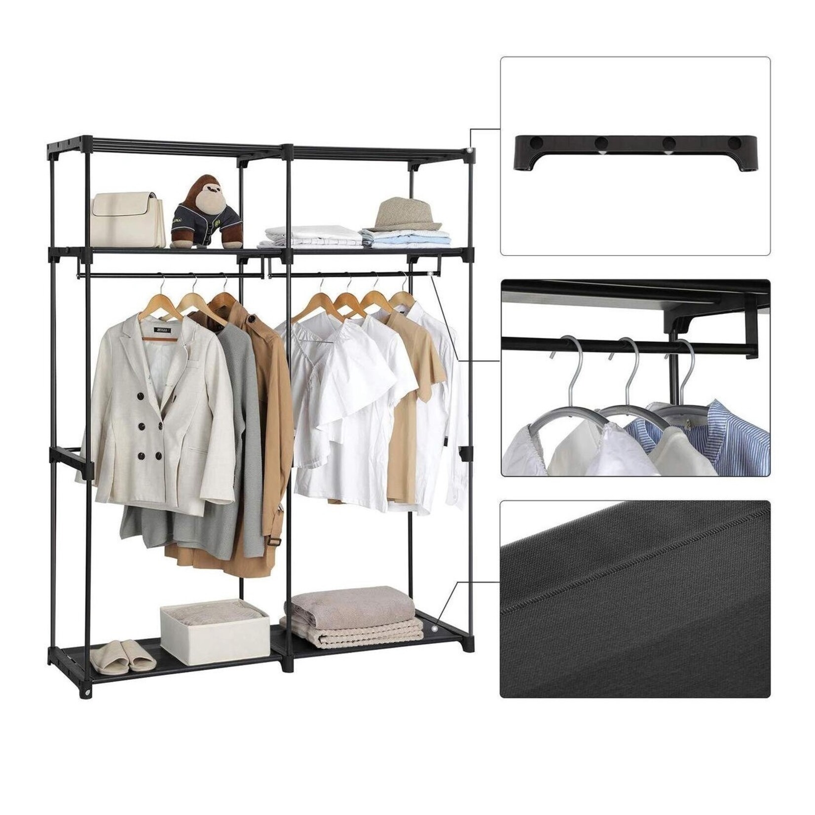 Parya Home - Foldable wardrobe - Black
