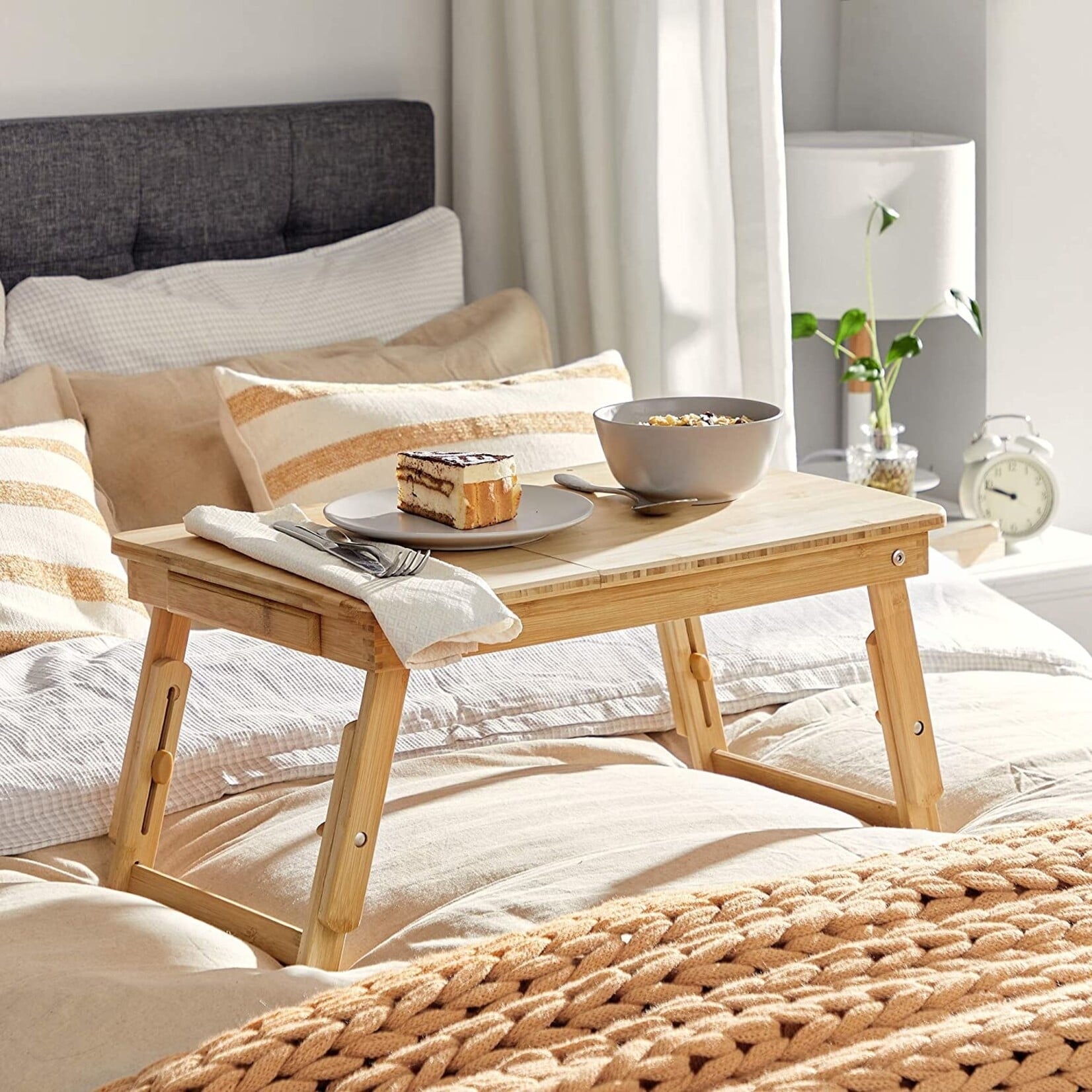 Parya Home - Houten Laptoptafel - Bamboe - Bruin