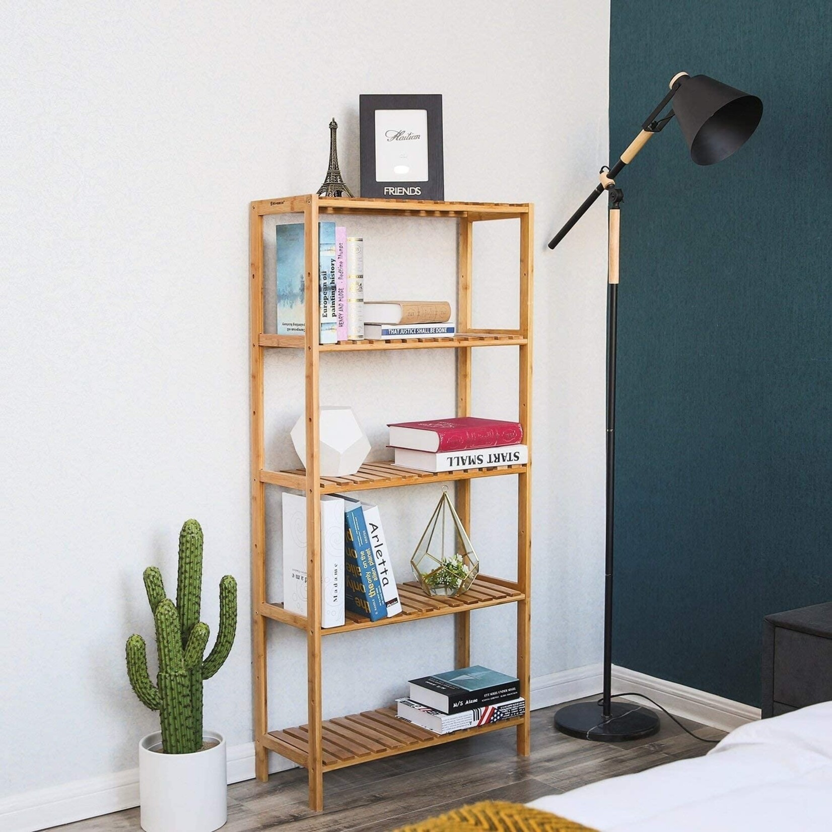 Parya Home Songmics - Bathroom Rack - Bamboo - 5 Shelves