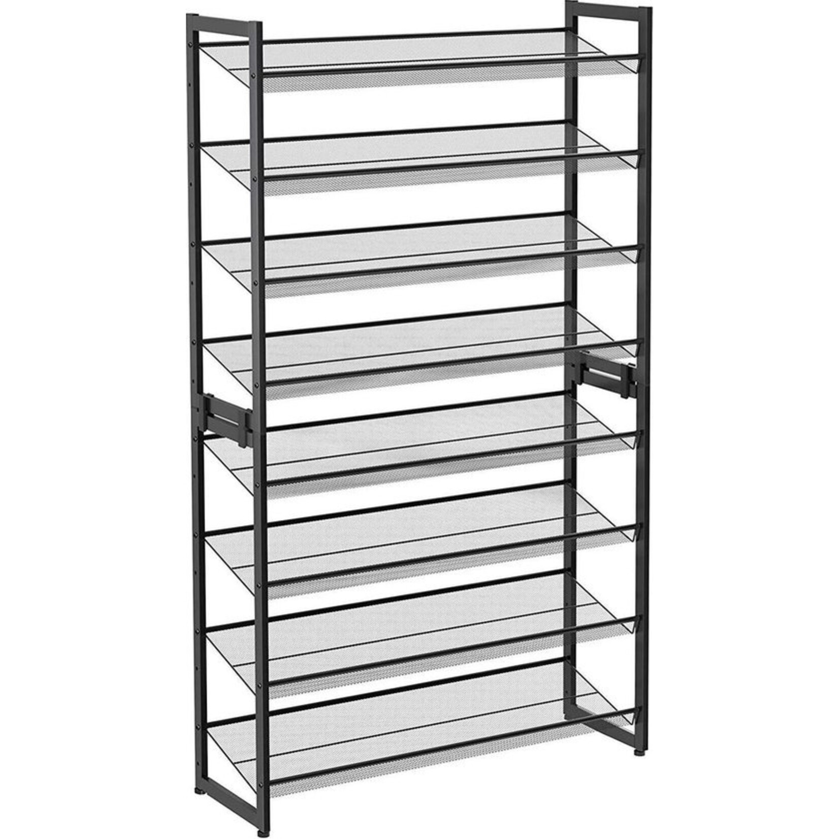 Shoe rack with 8 grids - Metal - Black