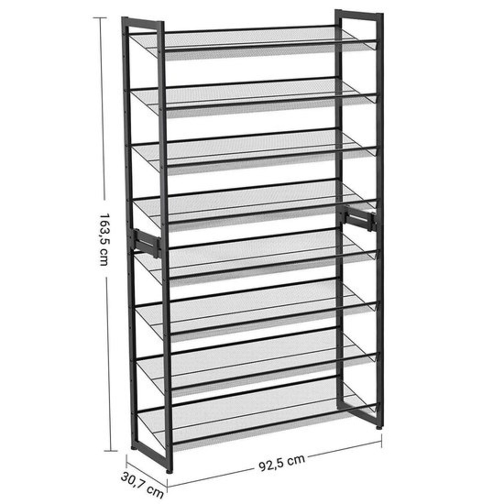 Parya Home Shoe rack with 8 grids - Metal - Black