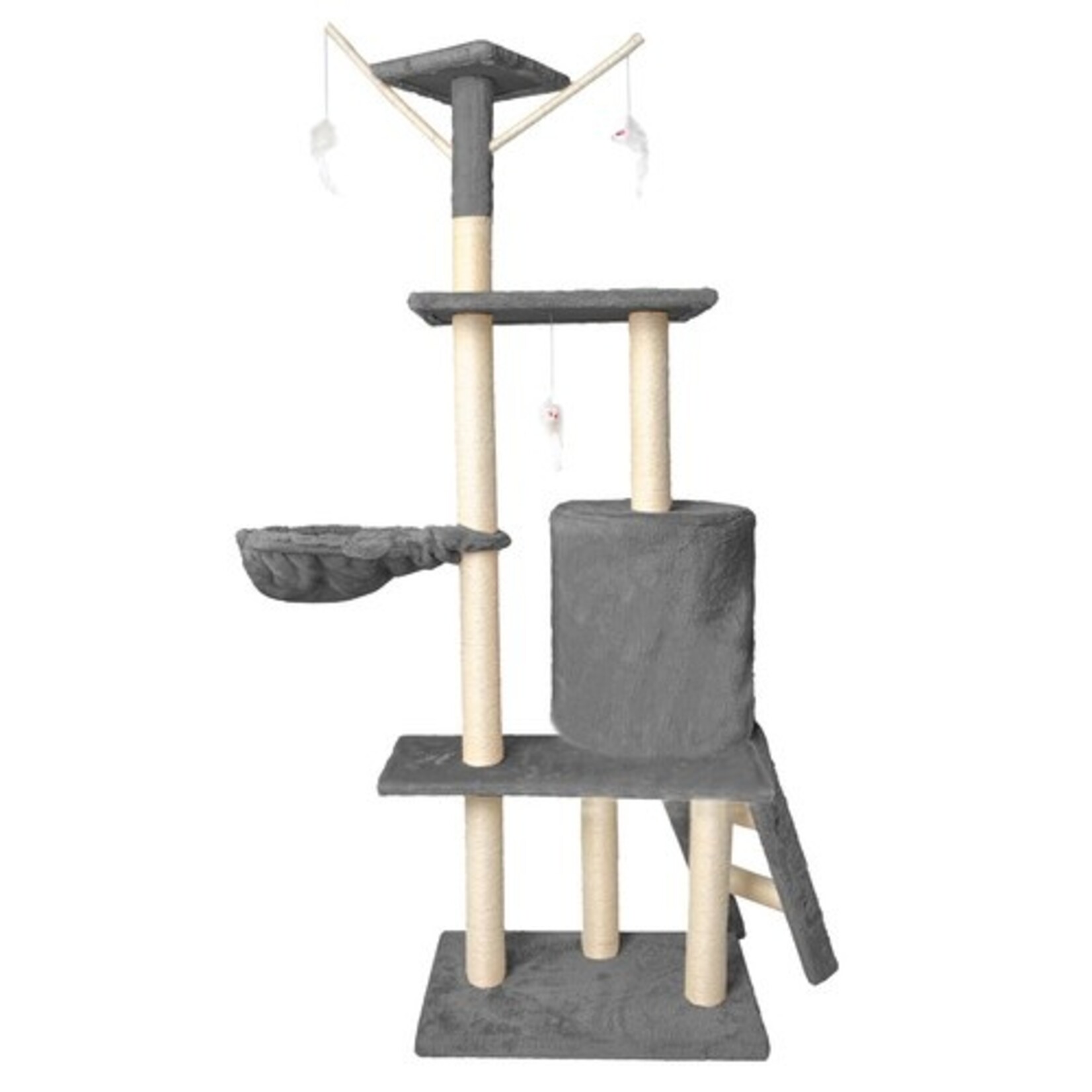 Bobbel Home Bobble Home scratching post 138 cm - for cats - 2 cuddly viewing platforms - gray