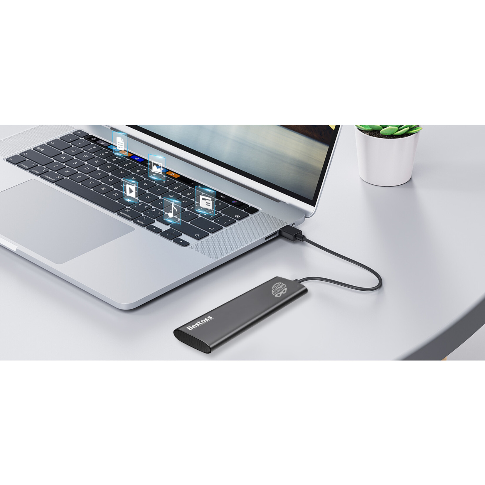 Dutch Wanted Dutch Wanted Bestoss Gen 2 Portable SSD External Hard Drive - Fast writing speed of 450mb p/s - 512GB of Solid State Storage - Plug and play - Portable storage - Storage external PC or laptop - USB 3.2 - Hard drive expansion