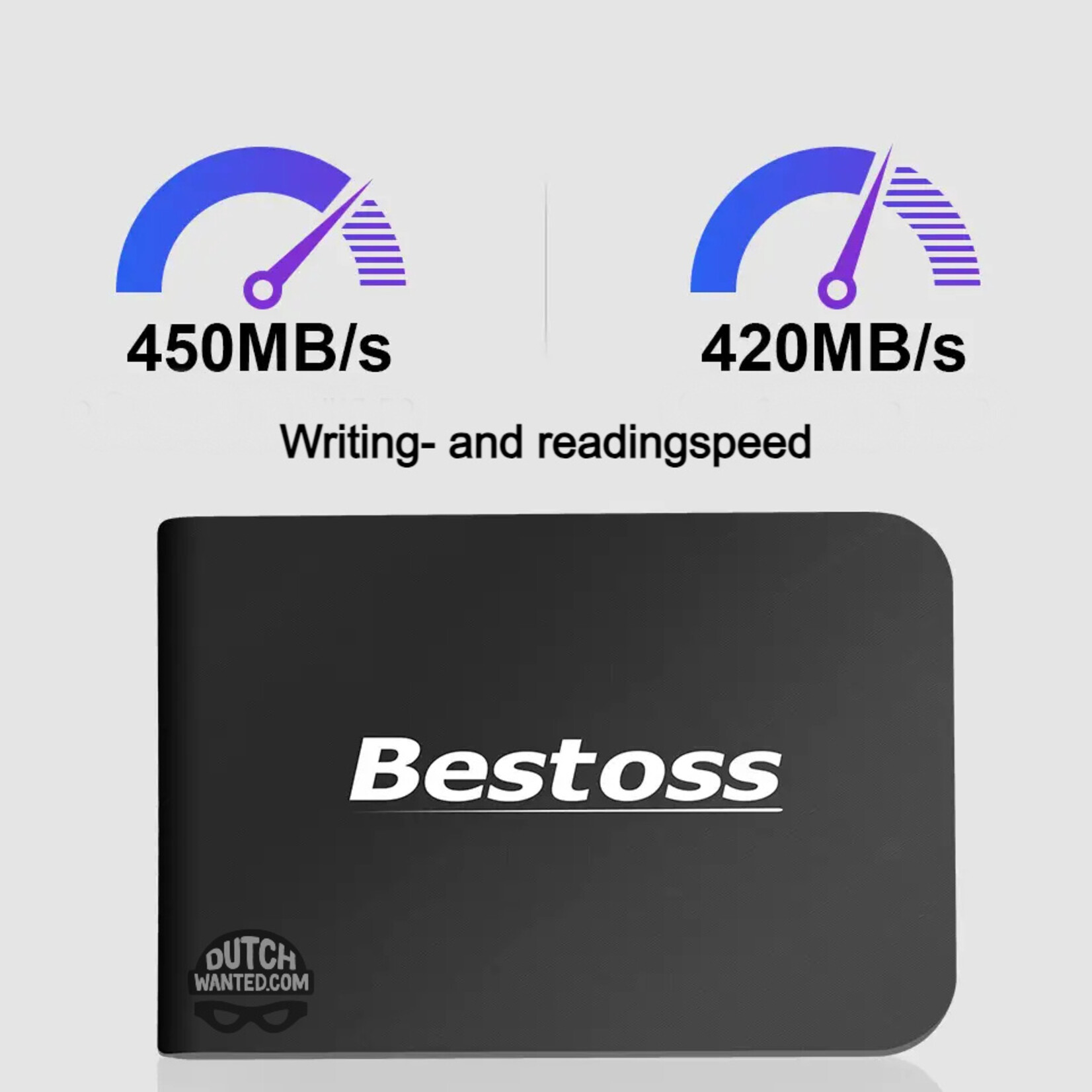 Dutch Wanted Dutch Wanted Bestoss Gen 1 Draagbare SSD Externe Harde Schijf - Snelle writing speed van 450mb p/s - 256GB aan Solide State Opslag - Plug and play - Portable storage - Opslag extern pc of laptop - USB 3.2 - Harde schijf expansion