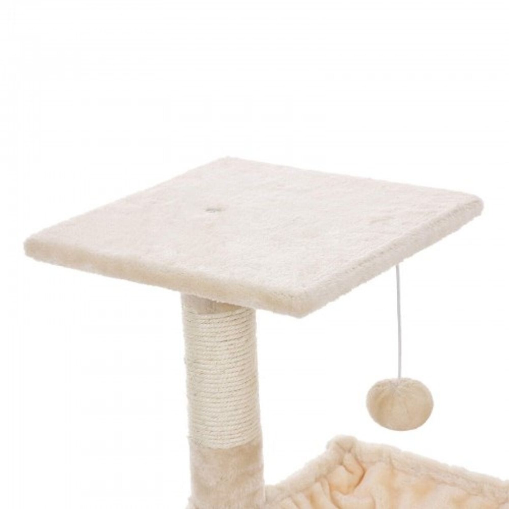 Bobbel Home Bobbel Home - Stabiele kattenboom met pluche hangmat - krabpaal met ligbed - 70 cm beige