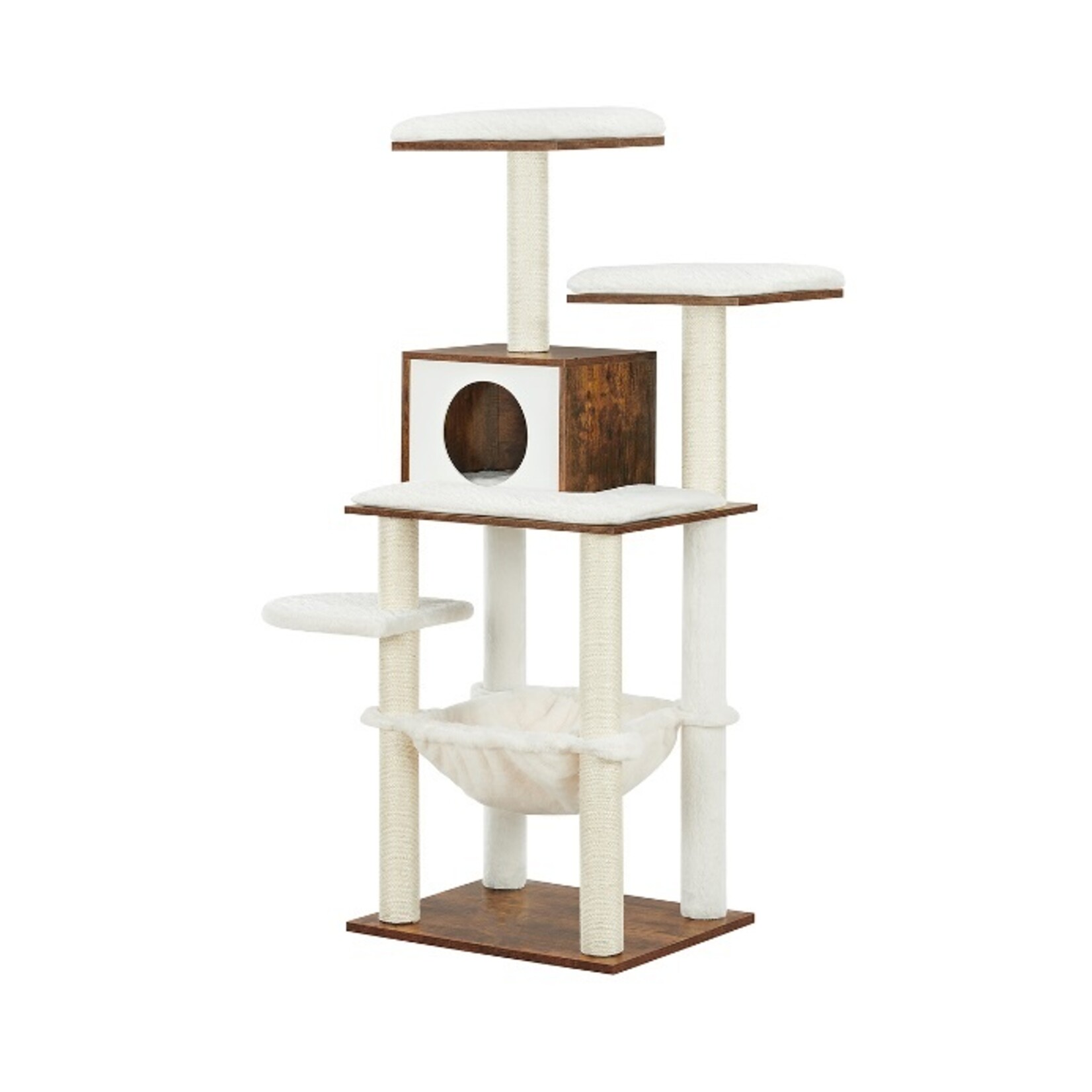 Bobbel Home Bobble Home - Cat Scratching Post, Scratching Post Made of Natural Sisal Rope, Scratching Post with Plush Toy Ball, Scratch Protection for Furniture, 73 cm High, Vintage Brown